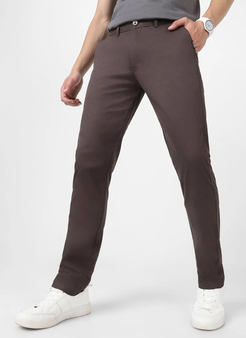 Urbano Fashion  Urbano Fashion Men's Dark Grey Cotton Slim Fit Casual Chinos Trousers for Men | Best Price UAE